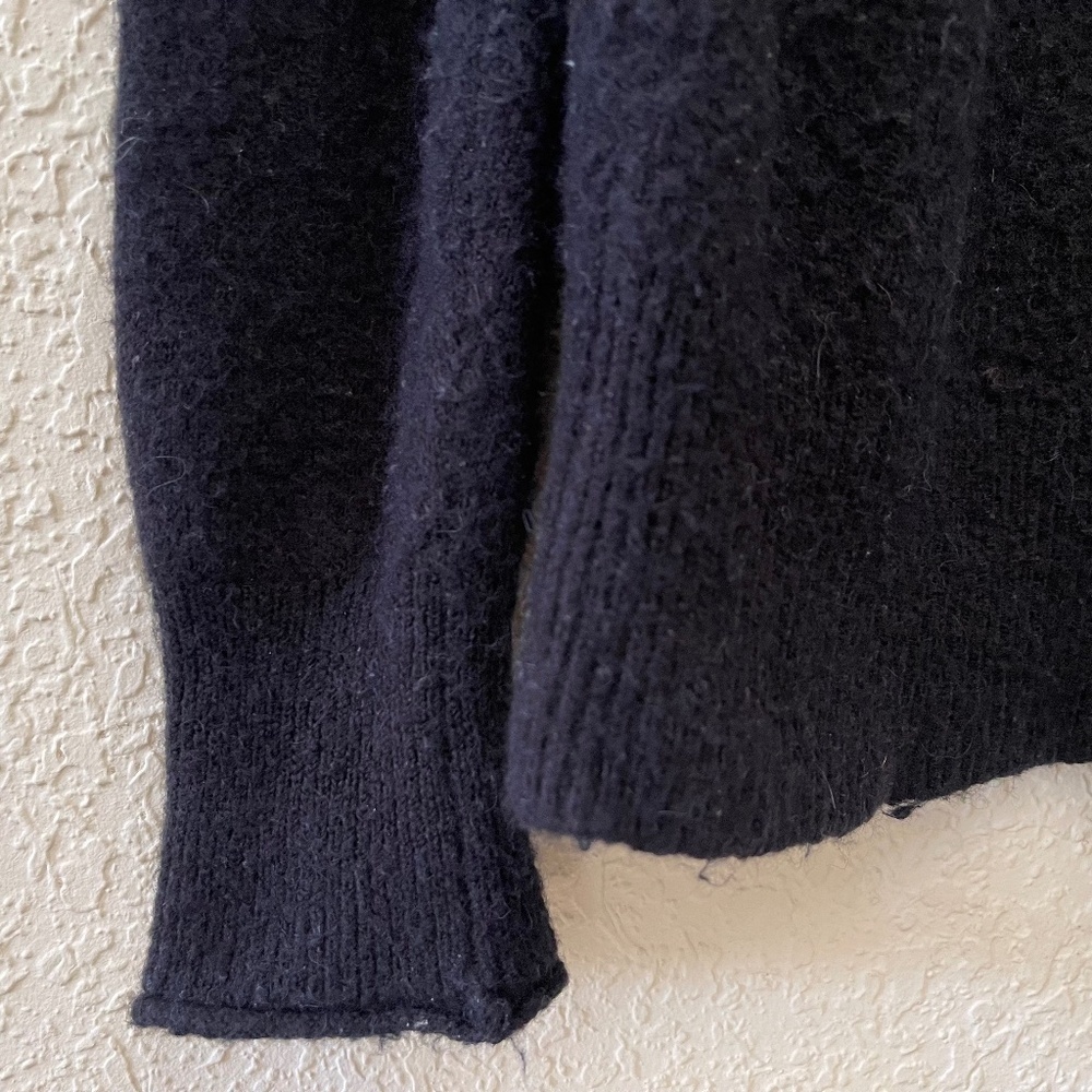 J. Crew Rollneck Sweater Merino Wool Alpaca Casual Cozy Chic Preppy Black Med - Picture 9 of 14